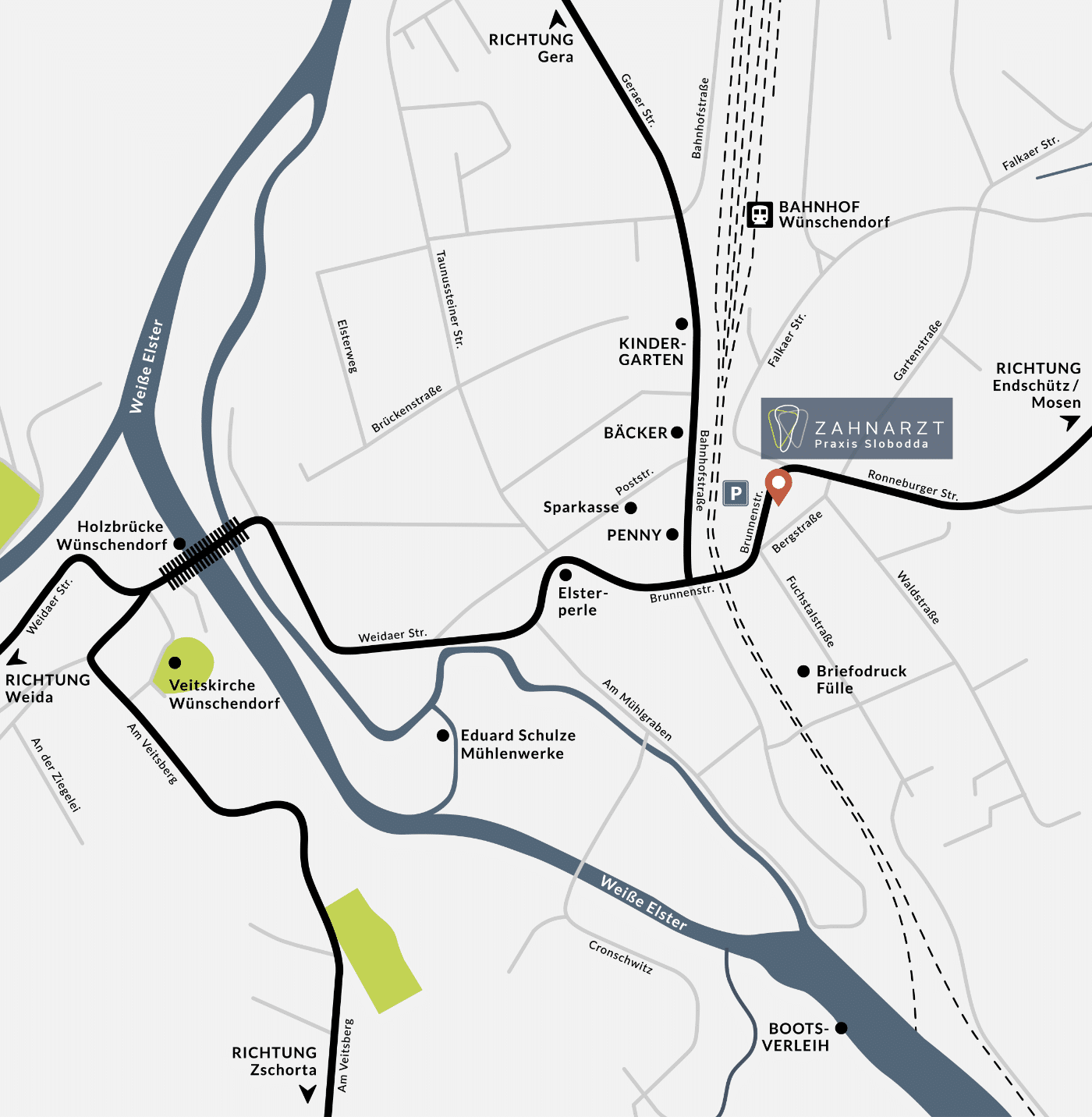 Karte ‧ Wünschendorf Karte ‧ Anfahrt Wünschendorf